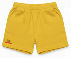 Yellow color cotton shorts for kids | Mini Minors Kintrends