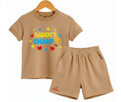 Premium Daddy Champ Shorts Set (Not Embroidered) | Kids T shirt and shorts | Mini Minors Kin Trends | Kintrends