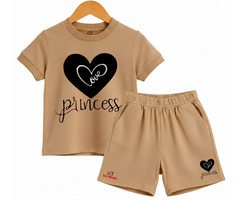 The Little Princess Heart Shorts Set| T shirt and shorts| Mini Minors Kintrends