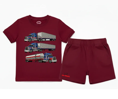 New Trucks Shorts Set (Not Embroidered) Kids T shirt and Shorts set | Mini Minors Kin Trends | Kintrends