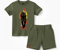 Black Lion Shorts Set | Kids T shirt and shorts | Mini Minors Kin Trends | Kintrends