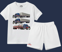 New Trucks Shorts Set (Not Embroidered) Kids T shirt and Shorts set | Mini Minors Kin Trends | Kintrends