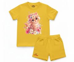 Beauty Cat Shorts Set | Kids T shirt and shorts | Mini Minors Kin Trends | Kintrends