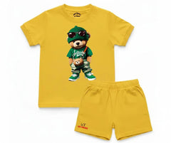Street Style Teddy Combo| T & Shorts Set | Mini Minors Kintrends