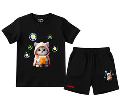 Cutest Cat Shorts Set | Kids T shirt and shorts | Mini Minors Kin Trends | Kintrends