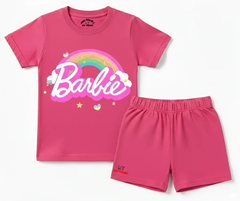 Rainbow Barbie Shorts Set | Kids T shirt and shorts | Mini Minors Kin Trends | Kintrends