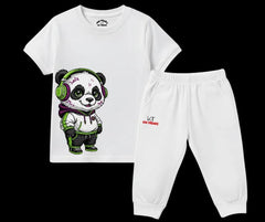 Urban Panda with Headphones Summer Kids Tracksuit | Mini Minors Kintrends
