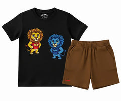 King of the Jungle Two Piece Cotton T Shirt & Shorts Set | Mini Minors Kintrends