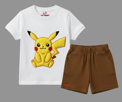 Pikachu Shorts Set (Not Embroidered) | Mini Minors Kin Trends