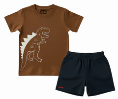 The Dino Sketch Summer shorts Set| Kids T shirt and shorts| Mini Minors Kintrends