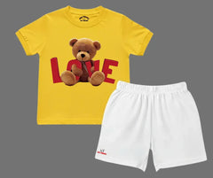 Love Bear Graphic Summer Set| Kids T shirt and shorts| Mini Minors Kintrends