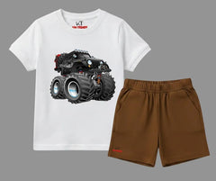The Monster Truck Summer shorts Set | Kids T shirt and shorts| Mini Minors Kintrends
