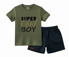 Super Cool Boy Olive & Navy 2-Piece Summer Set | Mini Minors Kintrends