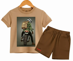 The Road King Biker Shorts Set| Kids T shirt and shorts| Mini Minors Kintrends