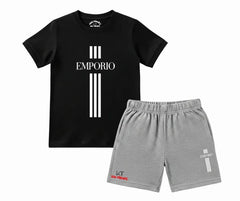 The Monochrome Emporio Shorts Set | Mini Minors Kintrends