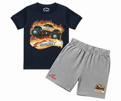 The Sports Car Summer Set| Kids T shirt and shorts| Mini Minors Kintrends