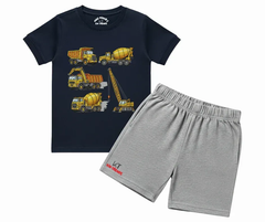 Trucks & Crane Shorts Set (Not Embroidered) | Mini Minors Kin Trends