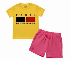 Paris Dream Maker Summer Set| Kids T shirt and shorts| Mini Minors Kintrends