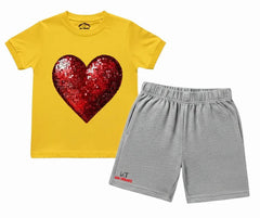 The Crimson Pulse Shorts Set | Mini Minors Kintrends