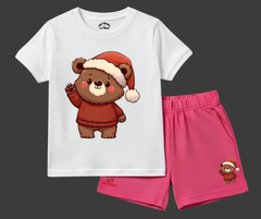Santa Bear T Shirt & Shorts Combo | Mini Minors Kintrends