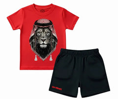 Arabic Lion Shorts Set (Not Embroidered) | Mini Minors Kintrends