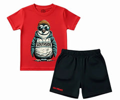 Southside Penguin Summer Set| Kids T shirt and shorts| Mini Minors Kintrends