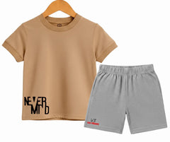 The Premium Never Mind Summer shorts Set | Kids T shirt and shorts| Mini Minors Kintrends