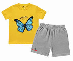 Just Breathe Summer shorts Set | Kids T shirt and shorts| Mini Minors Kintrends