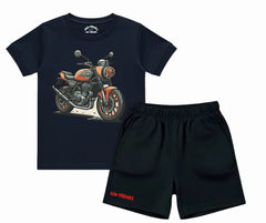 Retro Biker Tee & Shorts Combo | Kids T shirt and shorts| Mini Minors Kintrends