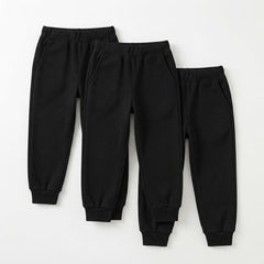 Pack Of 3 Black Kids Everyday Winter Fleece Joggers Bundle - Kin Trends
