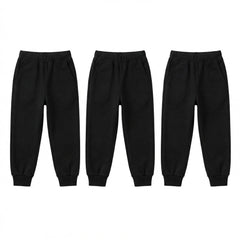 Pack Of 3 Black Kids Everyday Winter Fleece Joggers Bundle - Kin Trends