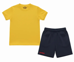 Yellow & Navy Plain Shorts Set | Mini Minors Kintrends