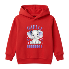 Totally Adorable Baby Elephant Butterfly Slogan Kids Winter Fleece Hoodie