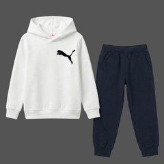 PMA D2 Minimalist Cat Kids Winter Fleece Tracksuit - 2 Pcs