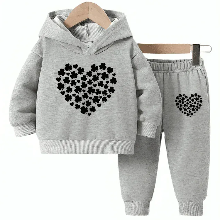 Beautiful Heart Fleece Hoodie Tracksuit - Kin Trends