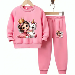 Princess & Unicorn Fleece Tracksuit - Kin Trends