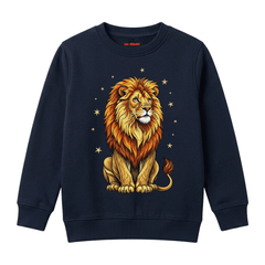 Majestic Lion King Stars Graphic Printed Kids Winter Sweatshirt