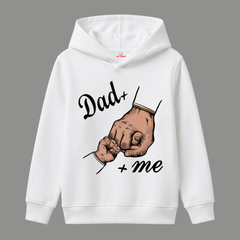 Dad and Me Fist Bump Fatherhood Graphic Kids Winter Fleece Hoodie