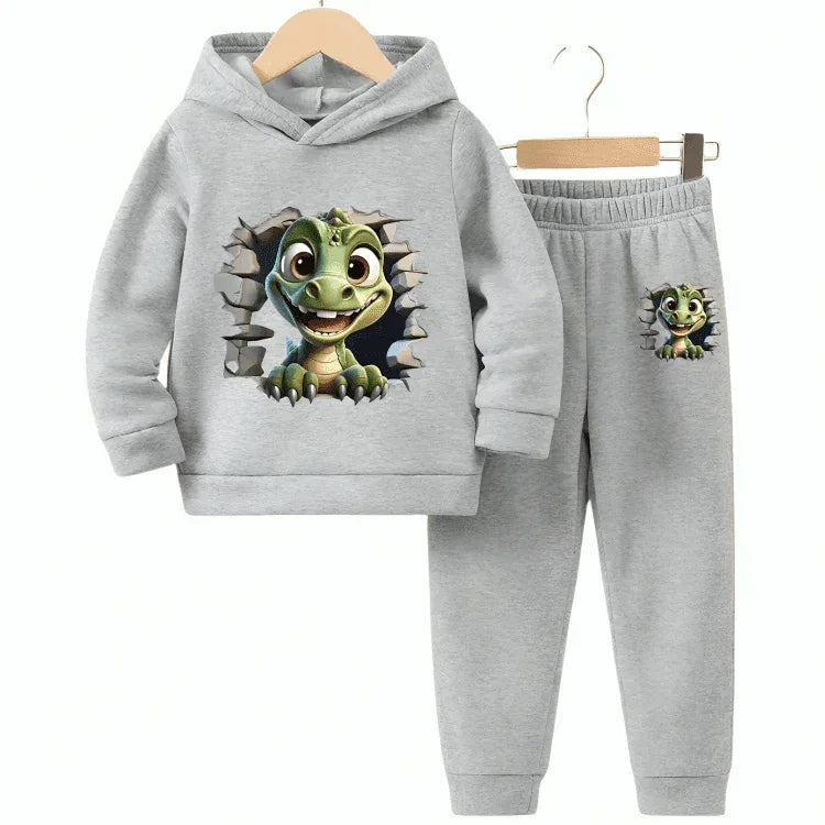 Cute Little Dino Hoodie Tracksuit - Kin Trends