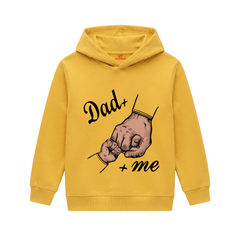 Dad and Me Fist Bump Fatherhood Graphic Kids Winter Fleece Hoodie