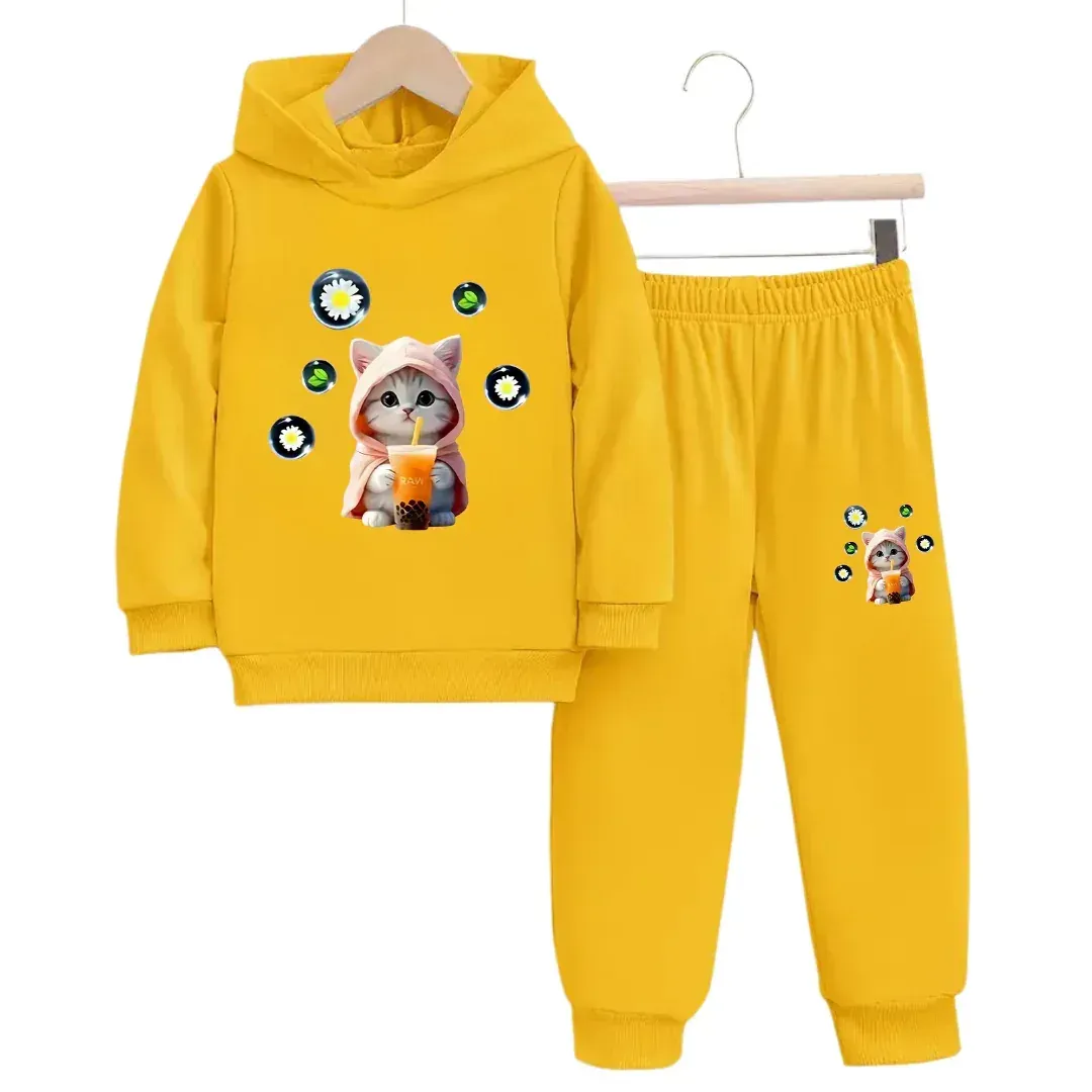 Cutest Cat Fleece Hoodie Tracksuit - Kin Trends