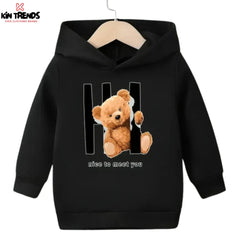 Hi Nice Bear Stylish Hoodie - Kin Trends
