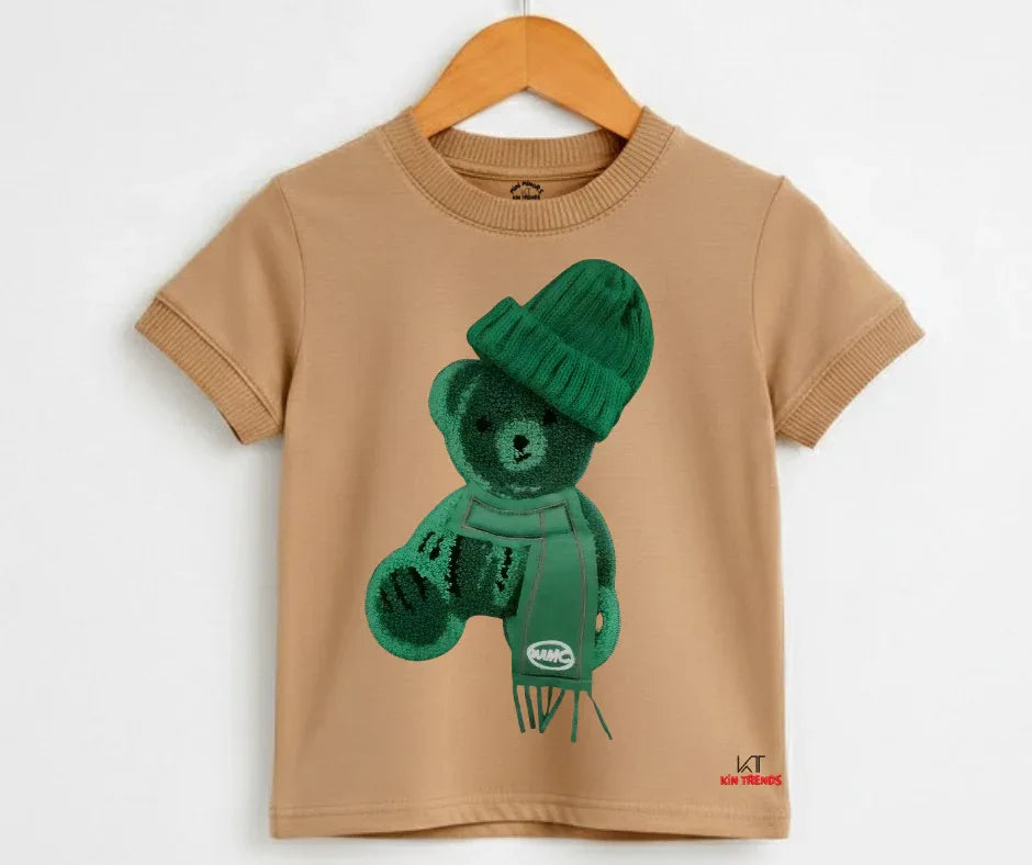 Greeny Bear Tee (Not Embroidered) Kids T shirt | Mini Minors Kin Trends | Kintrends
