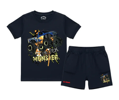 Monster Truck D1 Shorts Set | Kids T shirt and shorts | Mini Minors Kin Trends | Kintrends
