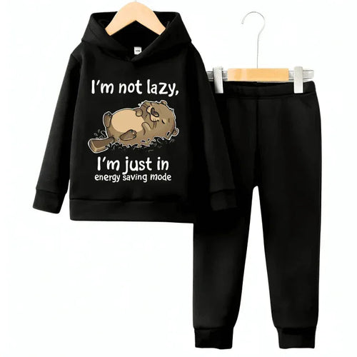 Energy Saving Mode Hoodie Tracksuit - Kin Trends