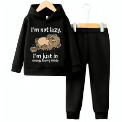 Energy Saving Mode Hoodie Tracksuit - Kin Trends