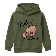 Dad and Me Fist Bump Fatherhood Graphic Kids Winter Fleece Hoodie
