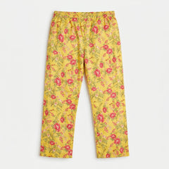 Yellow Flora – 2 Piece Premium Lawn Kurta Trouser for Girls