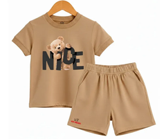 Nice Bear Shorts Set | Kids T shirt and shorts | Mini Minors Kin Trends | Kintrends