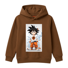 Dragon Ball Z Young Son Goku Character Panel Kids Winter Fleece Hoodie